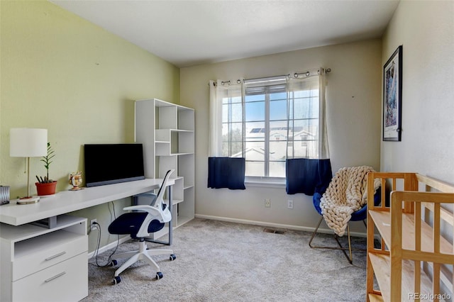 view of carpeted office