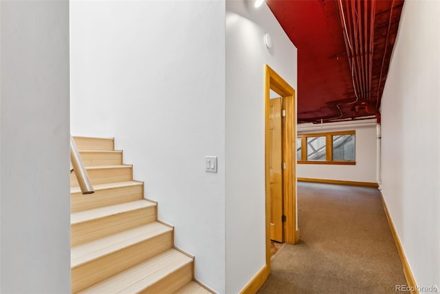 475 Vail Cir, Dillon, CO 80435 - stairway featuring carpet floors and baseboards