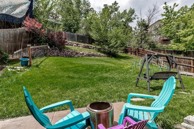 573 Entrada Dr, Golden, CO 80401 - view of yard with a fire pit