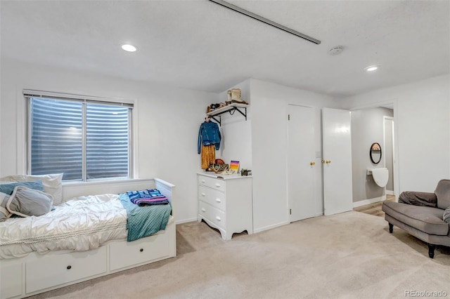 573 Entrada Dr, Golden, CO 80401 - bedroom featuring light carpet, recessed lighting, and baseboards