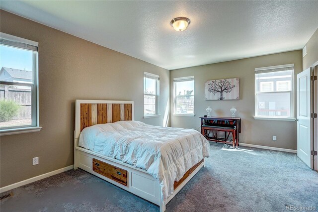 15619 Syracuse Way, Thornton, CO 80602 - carpeted bedroom featuring multiple windows and a textured ceiling