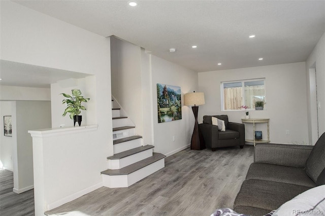 living room featuring light hardwood / wood-style floors