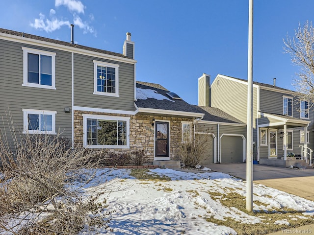 view of property with a garage