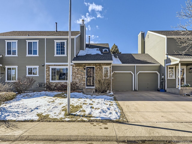 view of front of home with a garage