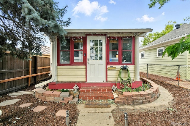 2962 S Galapago St, Englewood, CO 80110 - view of outdoor structure featuring entry steps and a fenced backyard