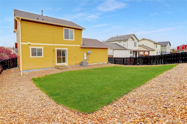 25812 E Cedar Pl, Aurora, CO 80018 - rear view of property featuring a residential view, a gazebo, and entry steps