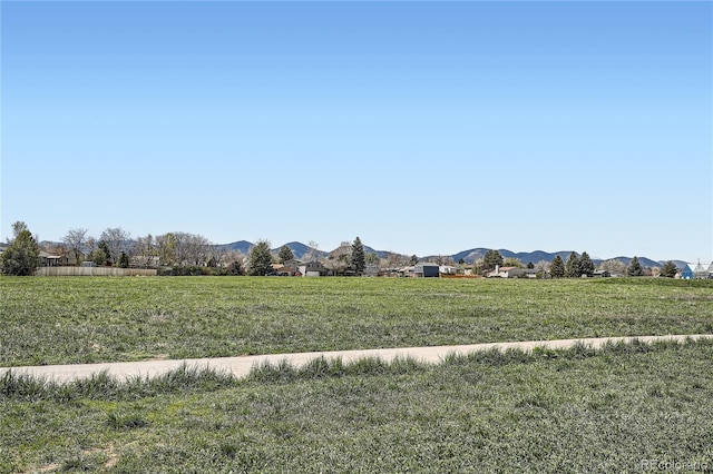 view of yard featuring a mountain view
