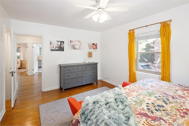 1661 Oneida St, Denver, CO 80220 - bedroom featuring wood finished floors and ceiling fan