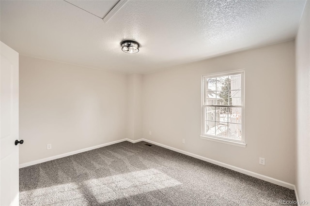 spare room with carpet floors and a textured ceiling