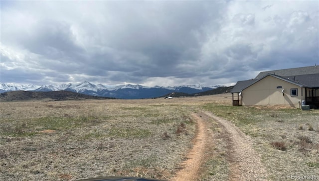 exterior space featuring a mountain view