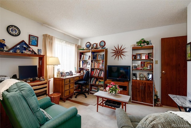 13902 E Marina Dr Unit 303, Aurora, CO 80014 - office area with carpet floors and a textured ceiling