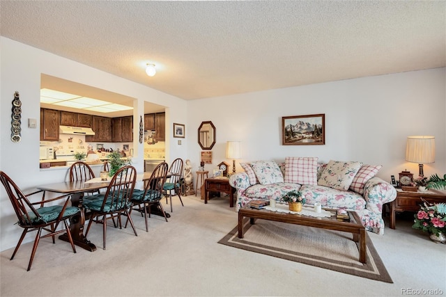 13902 E Marina Dr Unit 303, Aurora, CO 80014 - living area with light colored carpet and a textured ceiling
