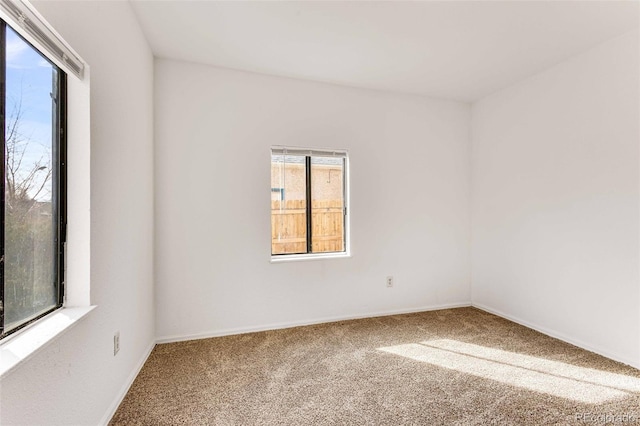 view of carpeted spare room