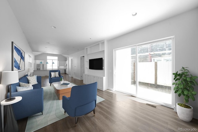 living room featuring light hardwood / wood-style flooring