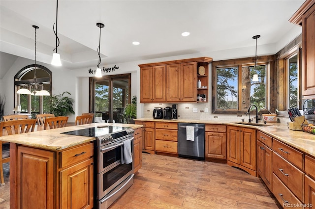 1524 Fox Acres Dr Unit 412, Red Feather Lakes, CO 80545 - kitchen featuring dishwasher, double oven range, light wood finished floors, light stone counters, and recessed lighting