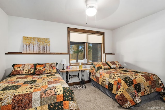 1524 Fox Acres Dr Unit 412, Red Feather Lakes, CO 80545 - bedroom featuring carpet floors and ceiling fan