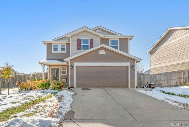 view of front of house with a garage