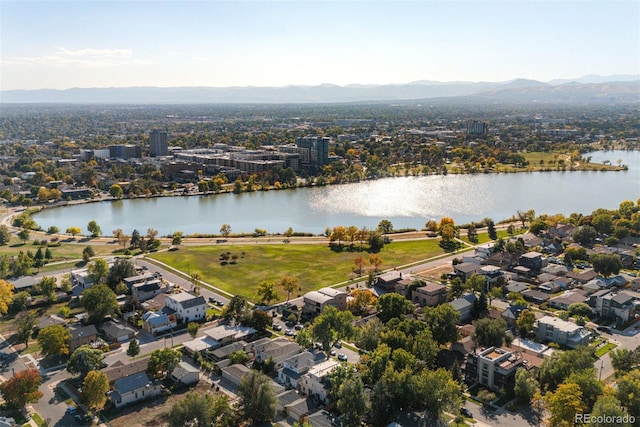 2034 Newton St, Denver, CO 80211 - aerial view of property and surrounding area featuring a water and mountain view