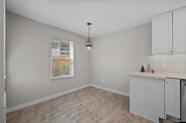 view of unfurnished dining area