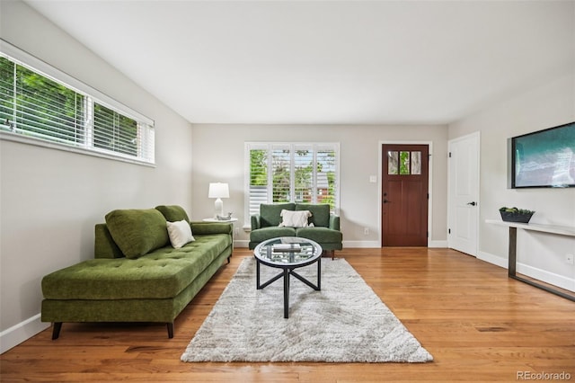 2880 S High St, Denver, CO 80210 - living room featuring light wood finished floors and baseboards