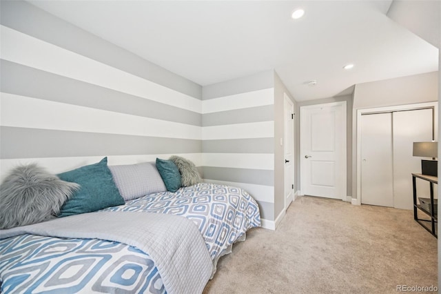 2880 S High St, Denver, CO 80210 - bedroom with carpet flooring, a closet, and recessed lighting