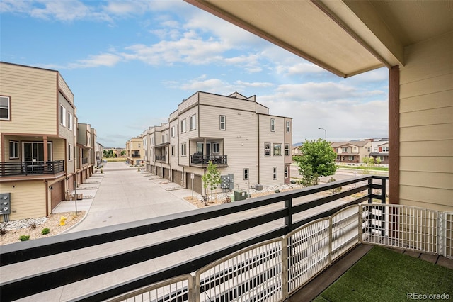 balcony with a residential view