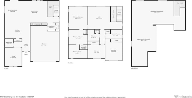 1420 E Witherspoon Dr, Elizabeth, CO 80107 - property floor plan