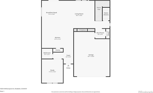1420 E Witherspoon Dr, Elizabeth, CO 80107 - floor plan / room layout