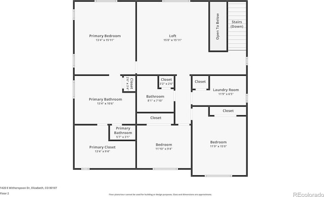 1420 E Witherspoon Dr, Elizabeth, CO 80107 - floor plan / room layout
