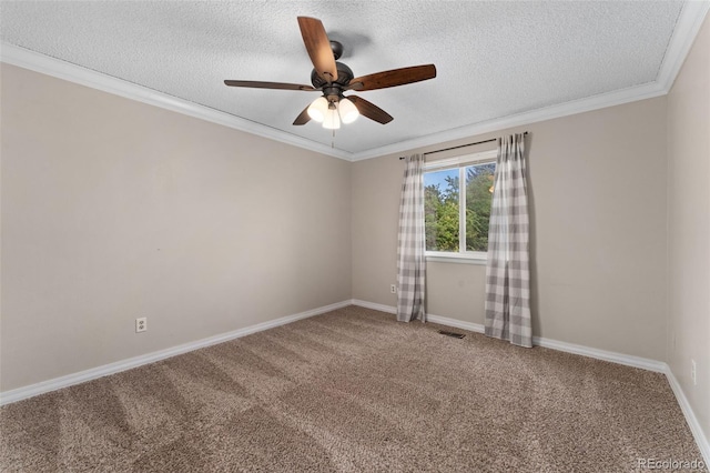11532 Newland St, Westminster, CO 80020 - unfurnished room featuring carpet flooring, ceiling fan, a textured ceiling, and ornamental molding