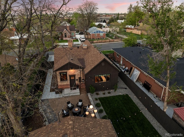 aerial perspective of suburban area
