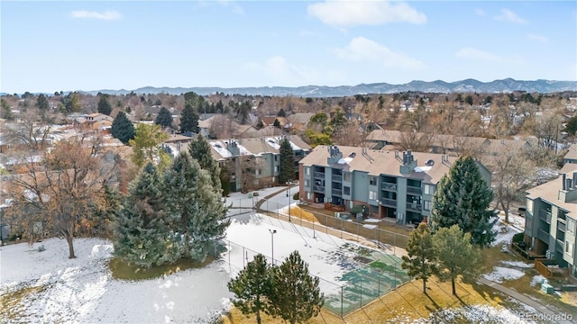 bird's eye view featuring a mountain view