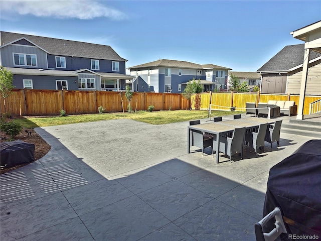 view of patio / terrace featuring a grill