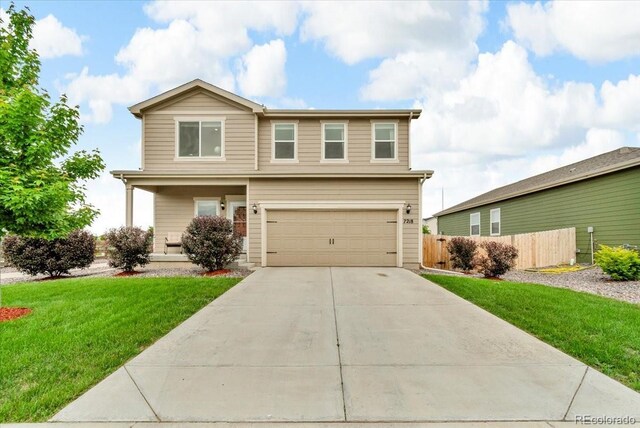 7218 Animas Ave, Frederick, CO 80530 - traditional home with an attached garage and driveway