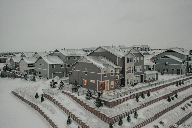 view of snowy aerial view