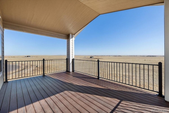 deck with a rural view