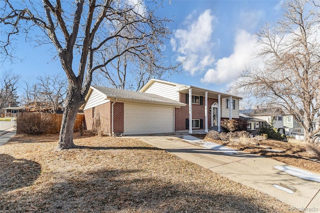 view of front facade with a garage