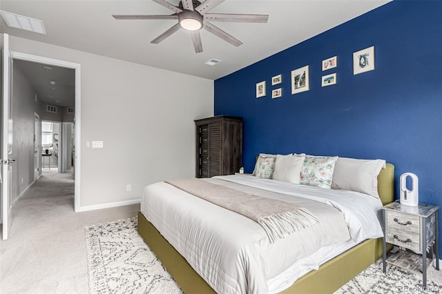 5187 S Fairplay St, Aurora, CO 80015 - bedroom featuring visible vents, carpet flooring, baseboards, and a ceiling fan