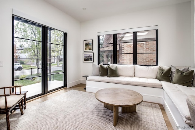 living room featuring light hardwood / wood-style floors