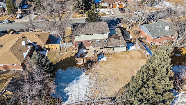 aerial view with a residential view