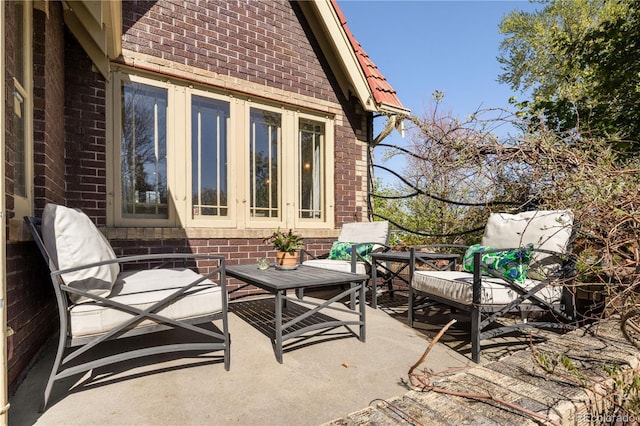 view of patio / terrace featuring an outdoor living space