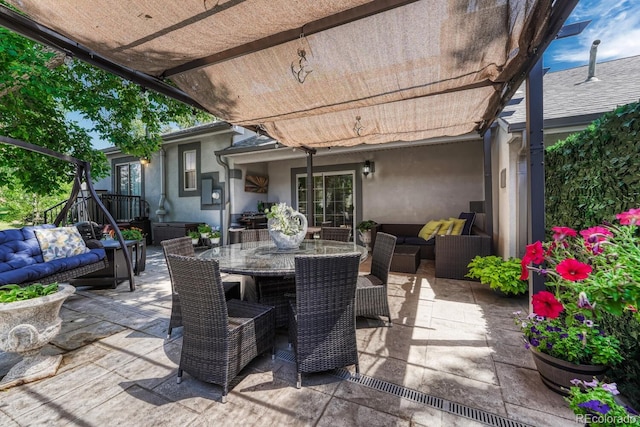 5173 S Emporia Way, Greenwood Village, CO 80111 - view of patio / terrace featuring an outdoor hangout area, outdoor dining space, and a pergola