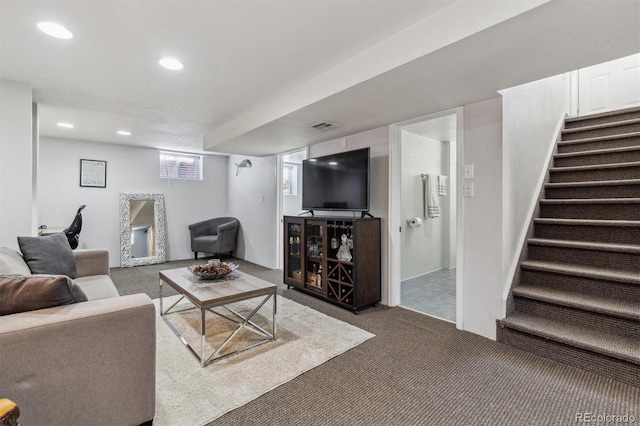 view of carpeted living room