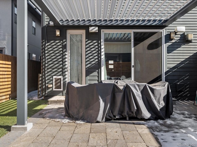 view of patio with a pergola