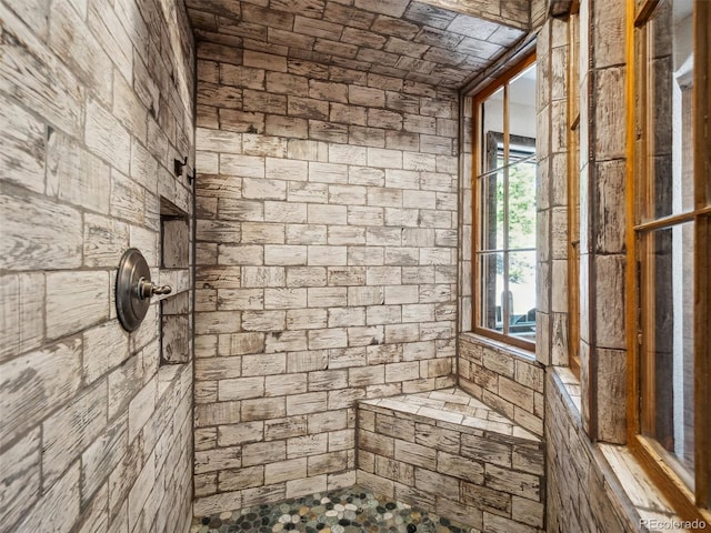 34075 Grouse Ln, Evergreen, CO 80439 - bathroom featuring a tile shower