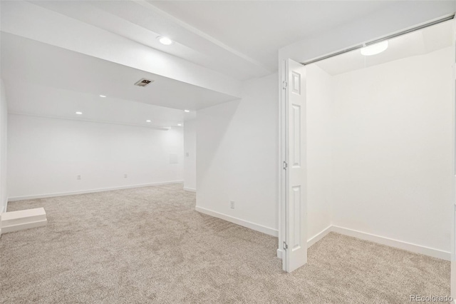13701 Yank Way, Arvada, CO 80004 - finished below grade area featuring light carpet and recessed lighting