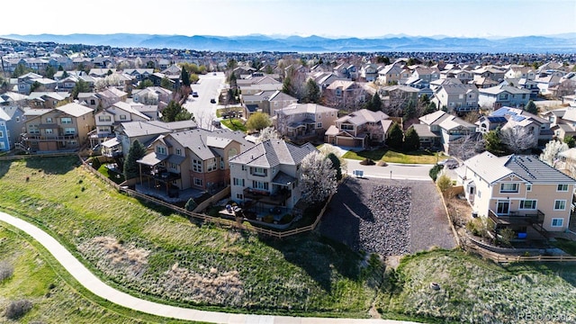 4968 Montvale Dr, Highlands Ranch, CO 80130 - drone / aerial view with a residential view and a mountain view