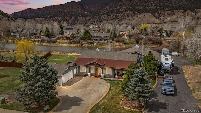510 Park View Ln, Gypsum, CO 81637 - aerial view of property and surrounding area featuring a water and mountain view