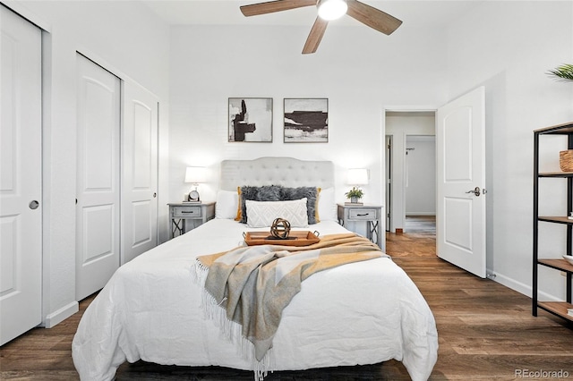 5193 S Flanders Ln, Centennial, CO 80015 - bedroom featuring wood finished floors and ceiling fan