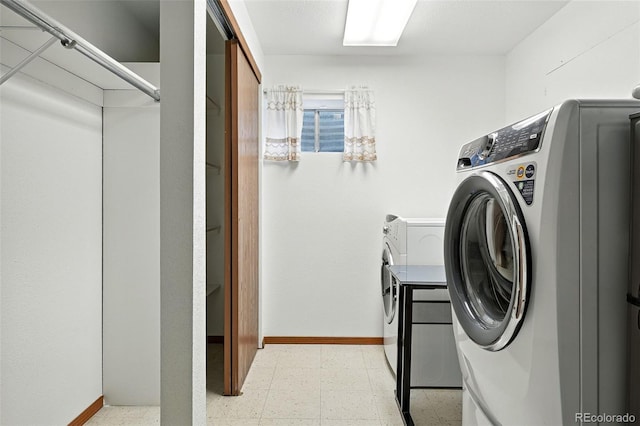 5193 S Flanders Ln, Centennial, CO 80015 - washroom featuring washing machine and clothes dryer and light floors